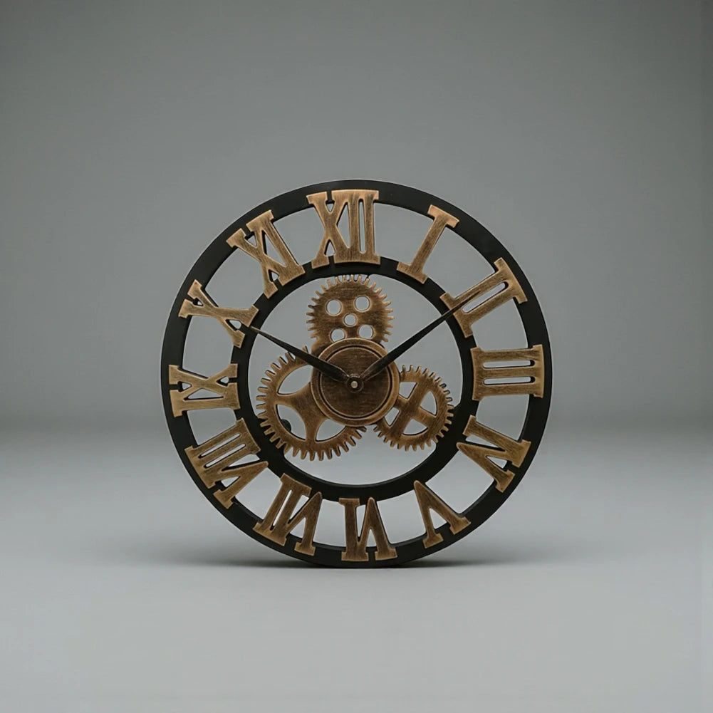 Large Gear Wall Clock - Rotating Steampunk Gears