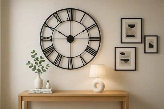 How to decorate around a large wall clock?