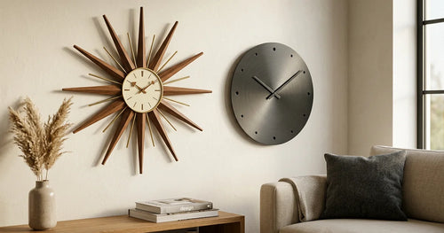 2026 wall clock trends featuring Mid-Century Modern and minimalist statement designs