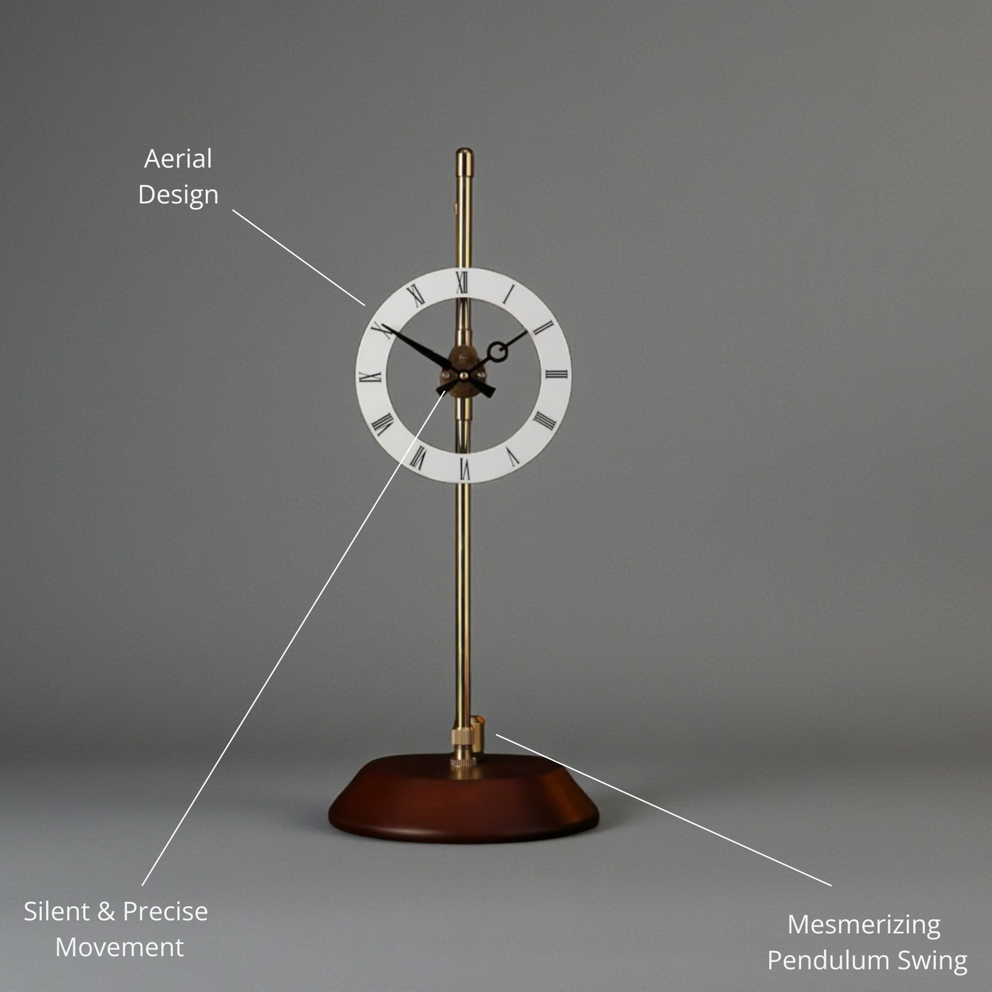 Aerial minimalist Pendulum Clock - Cheswick