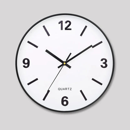 Modern Silent Wall Clock - Densford with a minimalist design featuring a white face, black trim, and non-ticking quartz movement, ideal for adding contemporary elegance to any space.
