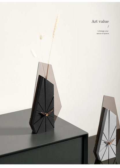 Light passing through translucent acrylic creating shadows on desk surface