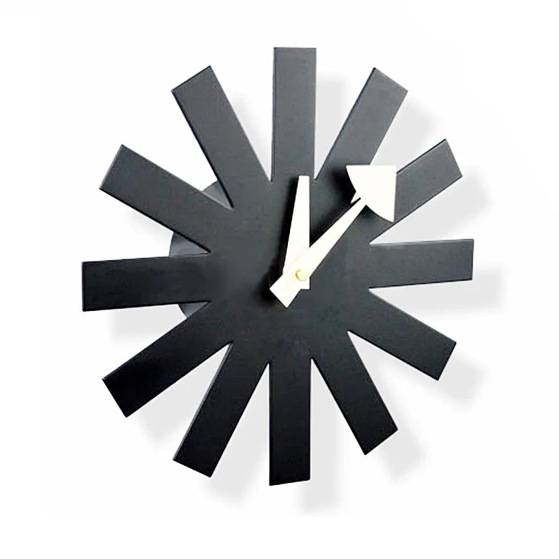 Side angle view of flat-profile black decorative wall clock showing 2.4-inch depth