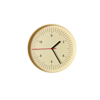 Numbers wall clock - Dunmore: A minimalist round analog clock with bold even-numbered face, easy-to-read tick marks, and a red-tipped second hand, perfect for modern homes.