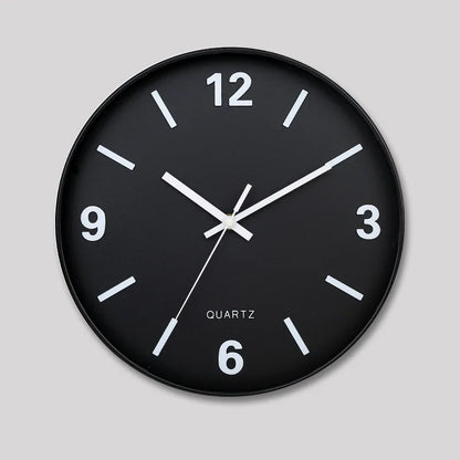 Modern Silent Wall Clock - Densford features a black analog face with white hands and numerals, offering a sleek and noise-free design perfect for enhancing contemporary spaces.