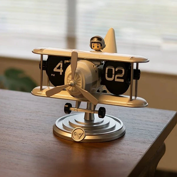 Metal Plane Flip Clock - Winger
