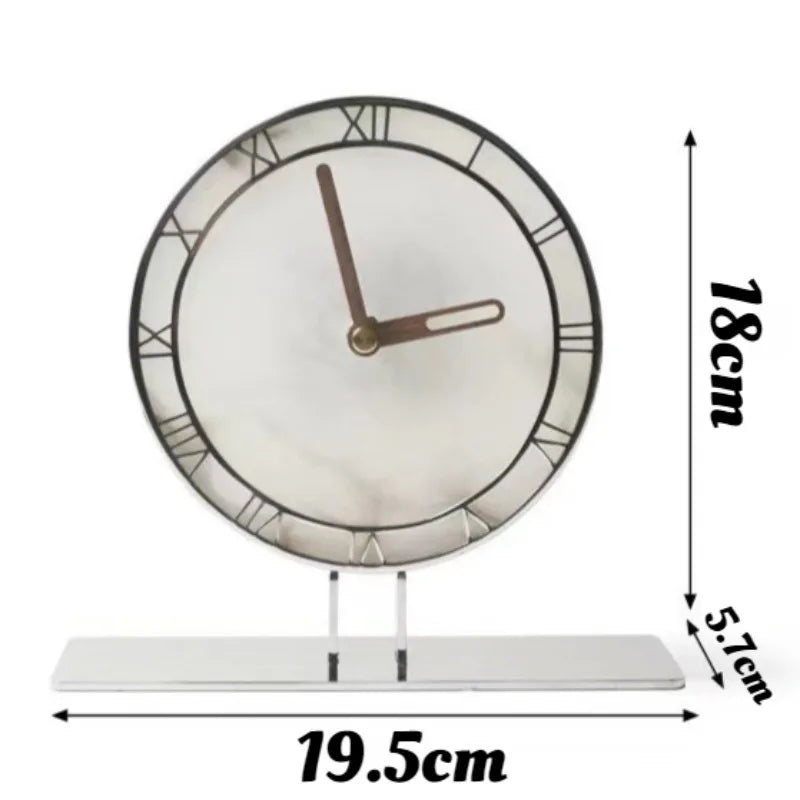 Modern marble desk clock - Caldor three-quarter angle view