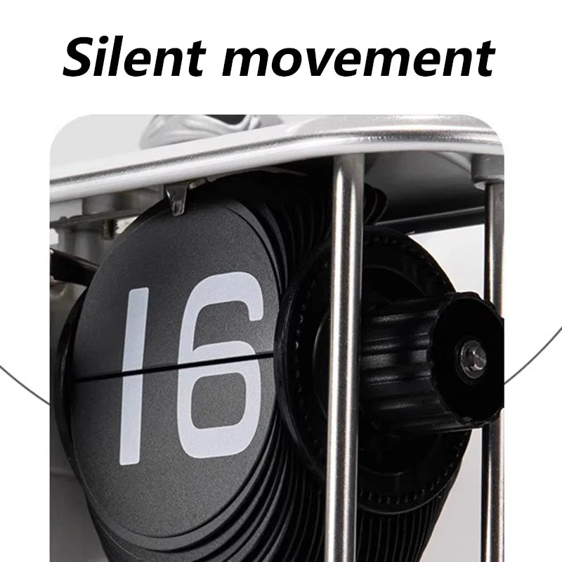 Flip clock mechanism detail showing split-flap numbers