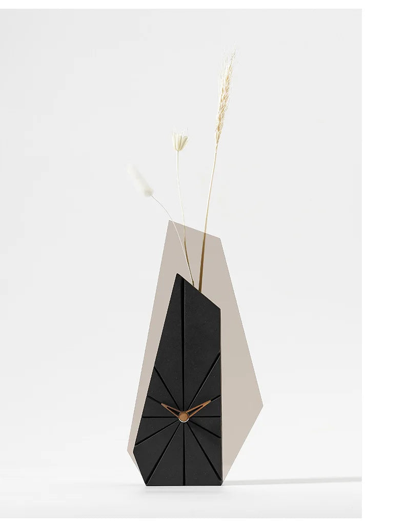 Modern geometric acrylic desk clock - Soarley front view