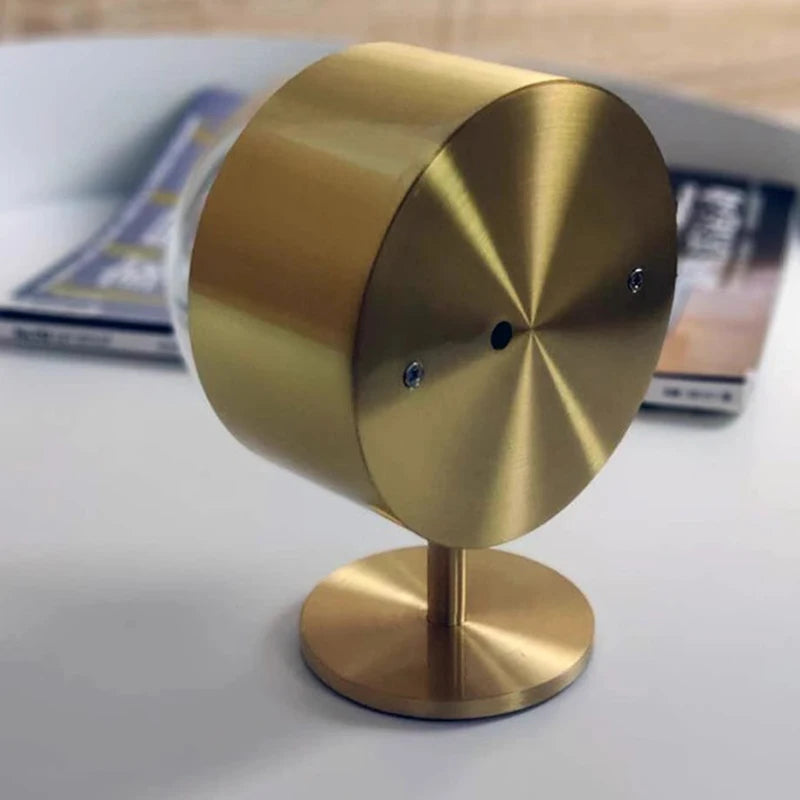 Vintage Gold Desk Clock - Weston detail of black glass face with gold reflection