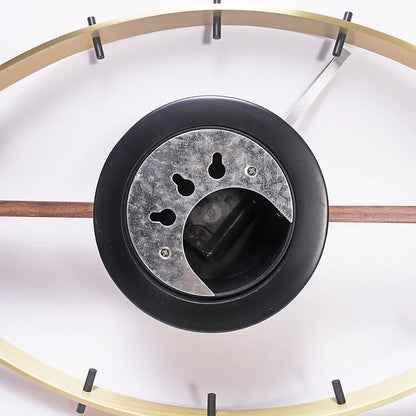 30 inch decorative wall clock - Ashen, showcasing its intricate movement housing, metal mounting plate with key-hole slots, and decorative hour-marking ring, embodying industrial style and vintage charm.