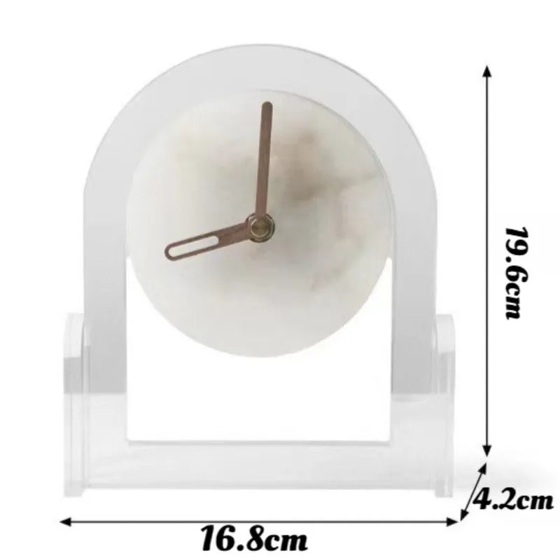 Contemporary desk clock - Caldor back view showing sleek floating stand