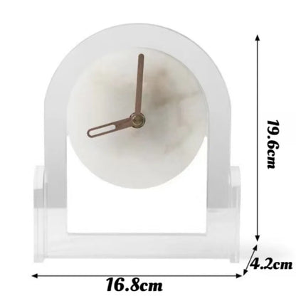 Contemporary desk clock - Caldor back view showing sleek floating stand