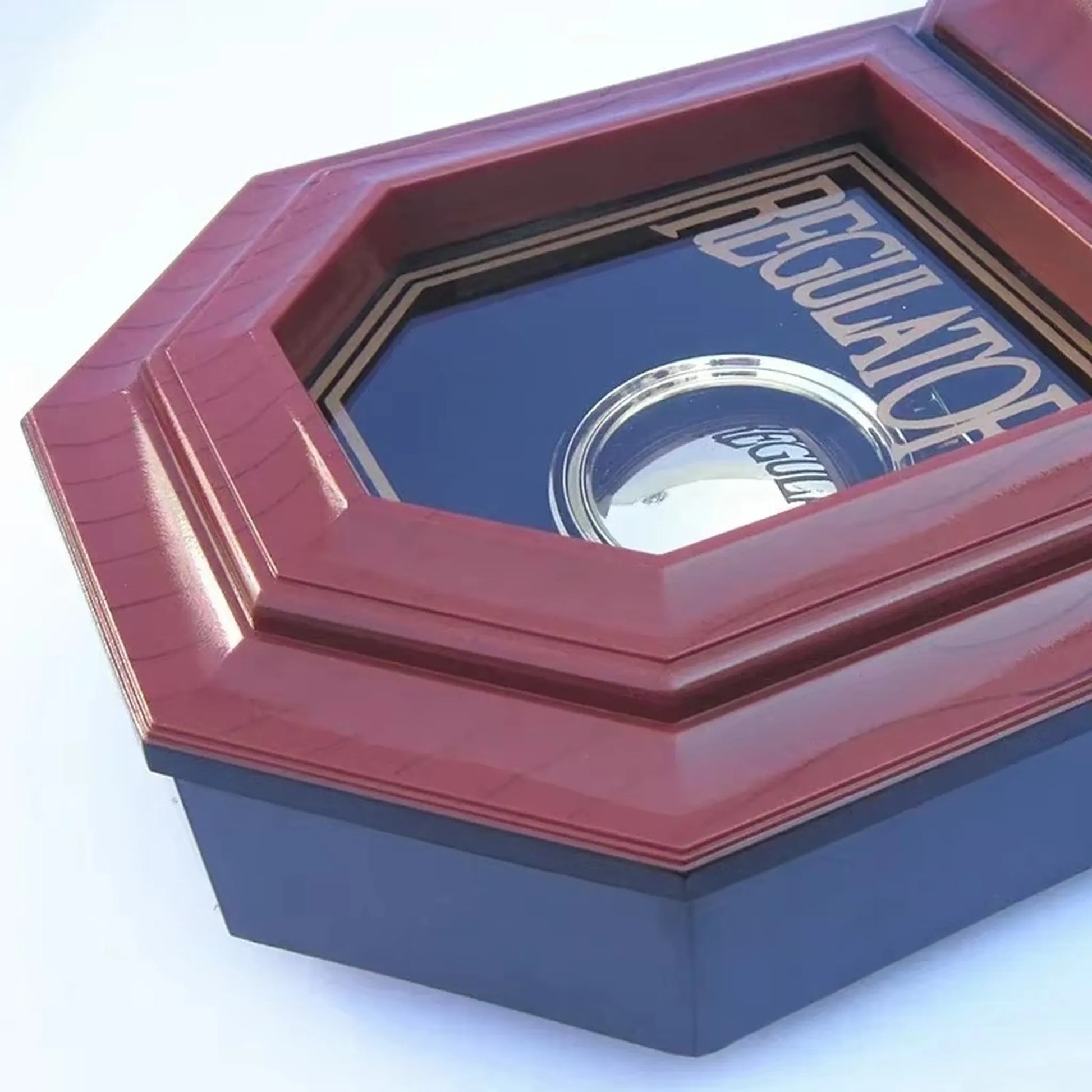 Vintage wall clock pendulum - Heritage features an octagonal wooden bezel with a glass door marked REGULATOR, revealing a gently swinging pendulum, embodying timeless elegance and classic charm.