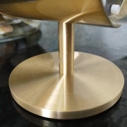 Vintage Gold Desk Clock - Weston close-up of brushed gold finish texture