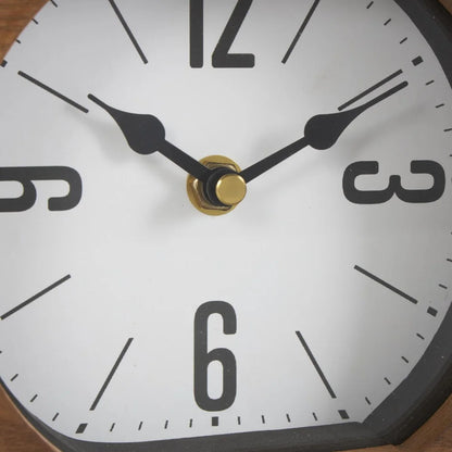 Suspended Clock - Jarwin features a white dial with black numerals and decorative hands at 10:10. Its floating face is encased in a wooden-trimmed frame, perfect for modern elegance.