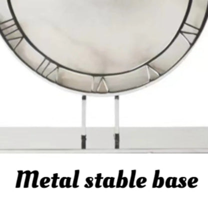 Contemporary desk clock - Caldor close-up of bronze metalwork hands