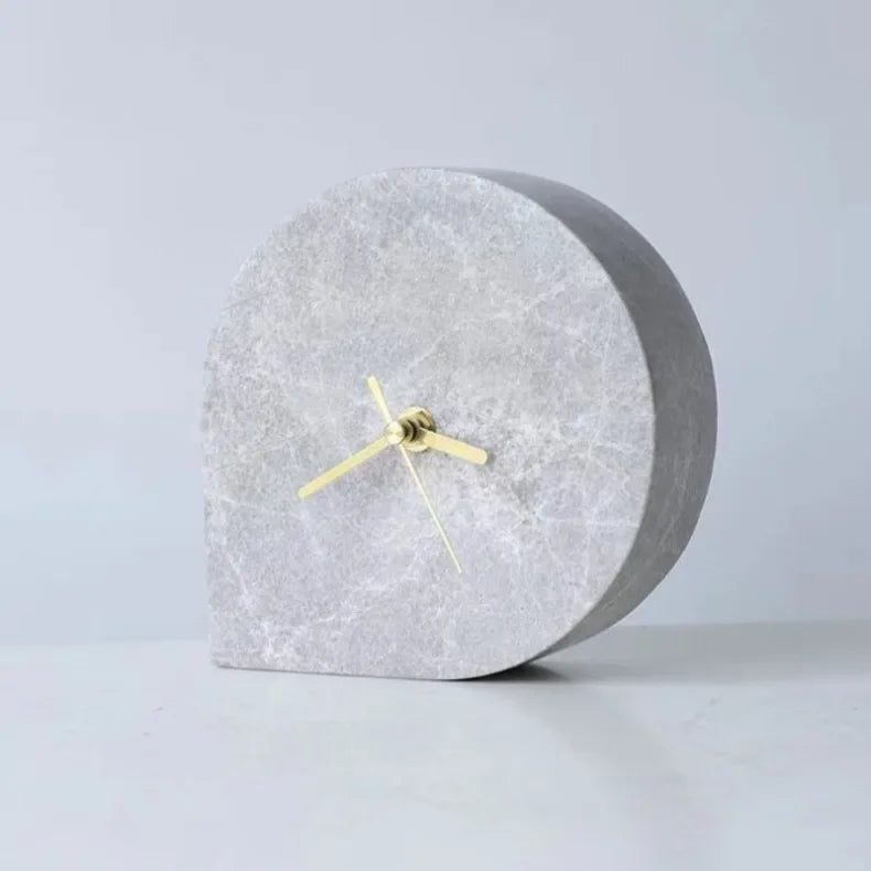 Three marble clock color options: green, white, and black marble